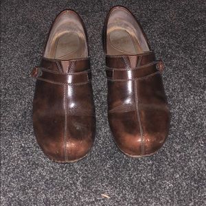 Dansko brown leather clogs